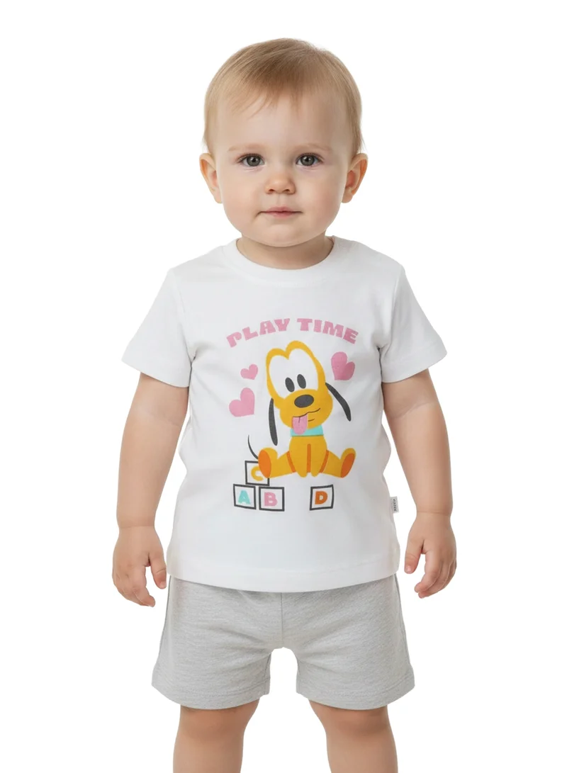 ديزني Disney Pluto Play Time Graphic T-Shirt for Toddlers | Character Print Casual Crew Neck Tee