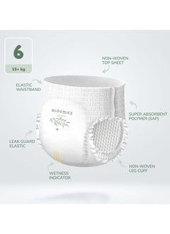 Bloomies Bloomies Premium Baby Pants with wetness indicator | Eco-friendly and Hypoallergenic Nappy Pants Made with 100% Bamboo | Baby Pants Size 6 for babies 15kg+ x 40pcs  - Image 3