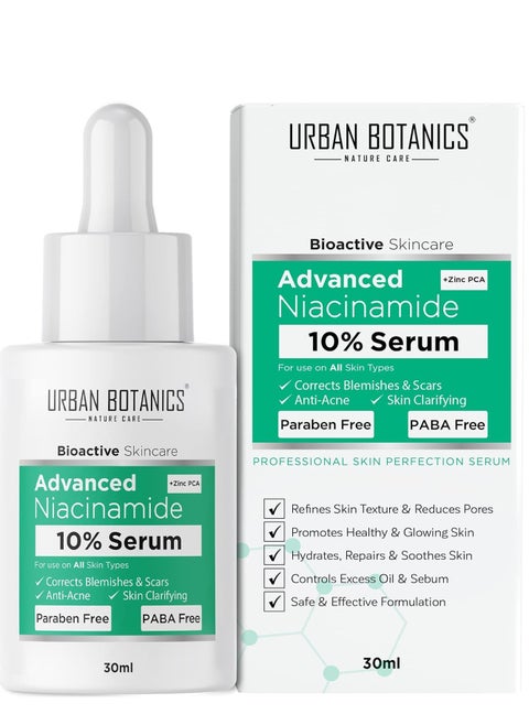 UrbanBotanics 10% Niacinamide Face Serum for Acne, Acne Scars and Marks
