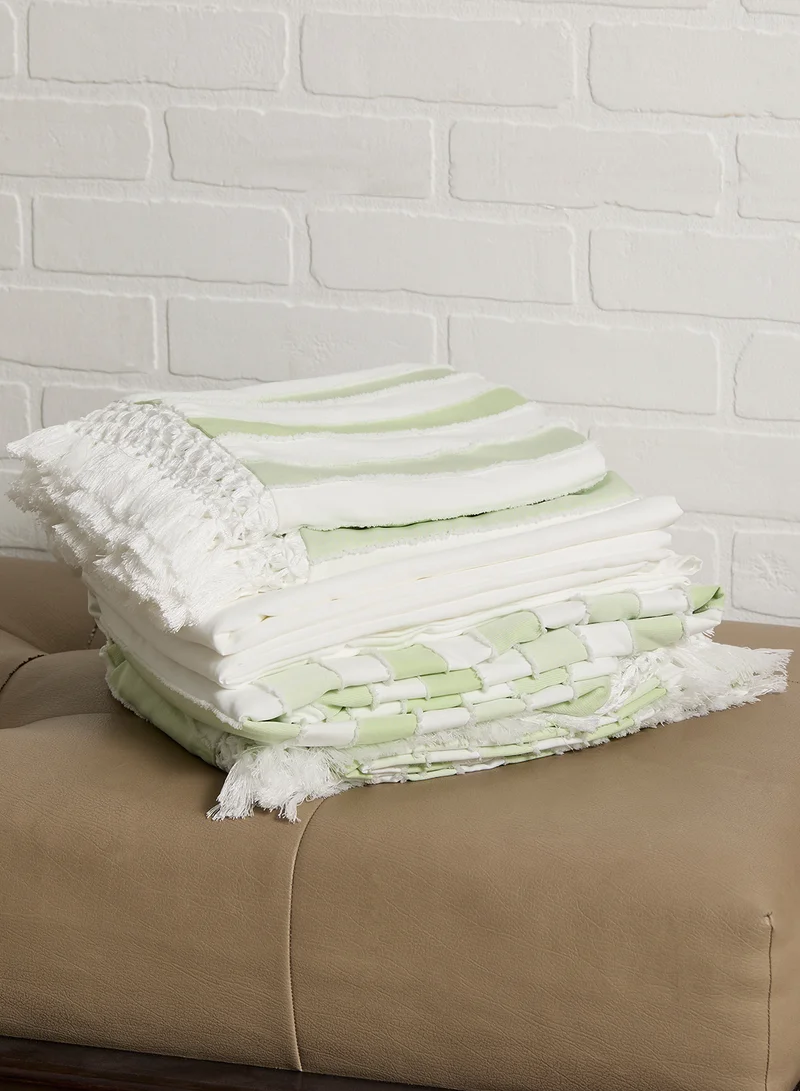 Pink Cactus Green broche bedding set