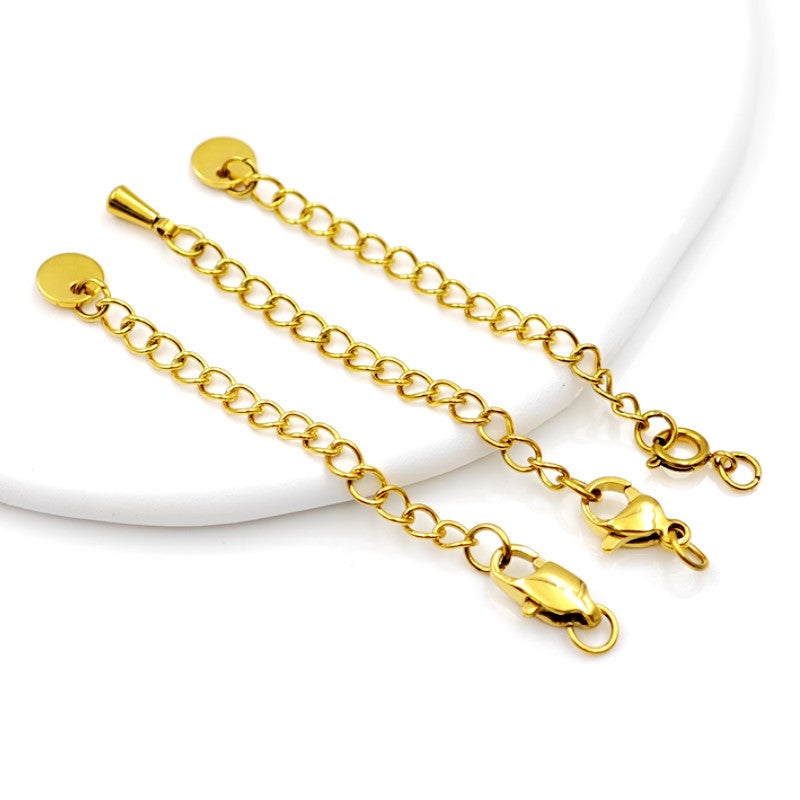 316L Stainless Steel Extension Chain Vacuum Plated 18K Gold Lobster Clasp Tail Chain DIY Jewelry Findings Kit Wholesale - Image 2