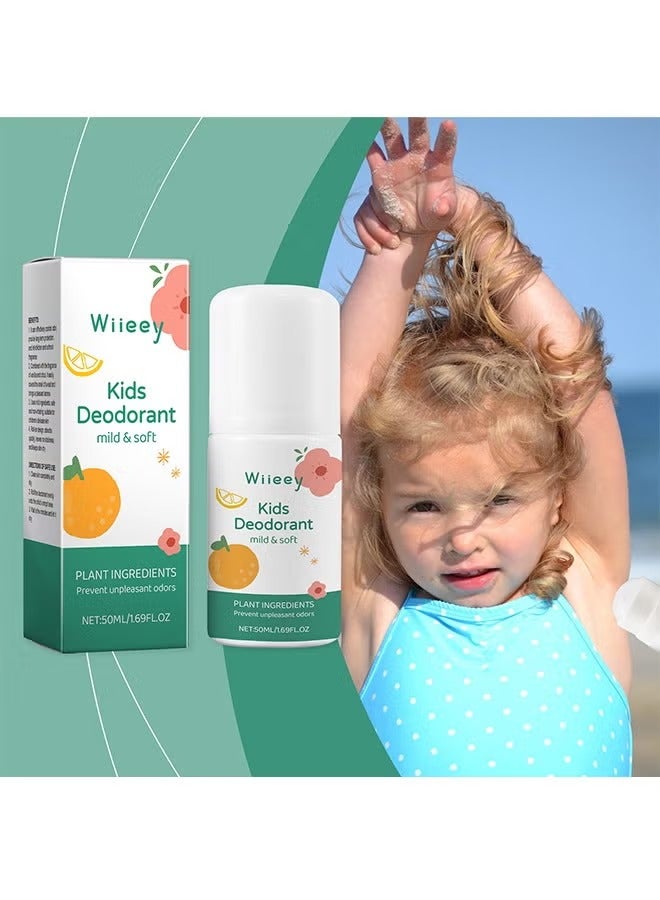 wiieey Natural Deodorant for Kids & Teens, Aluminum Free, Alcohol-Free, Paraben Free, 24 Hr Odor Protection, Clean Fresh Scent, Kids & Tweens, Hypoallergenic Deodorant 50ml (white) - Image 1
