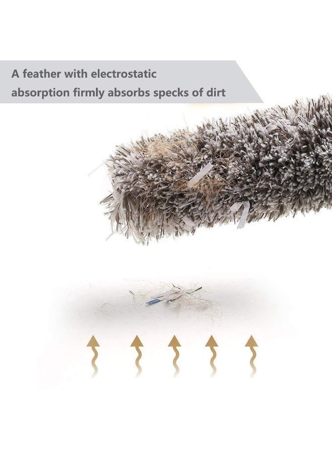 NXT Microfiber Feather Duster with Extendable Pole, 30-100 inches Extra Long Cobweb Duster for Cleaning, Bendable Head, Non-Scratch, Washable Duster for Ceiling, Fan, Furniture Gray - Image 2