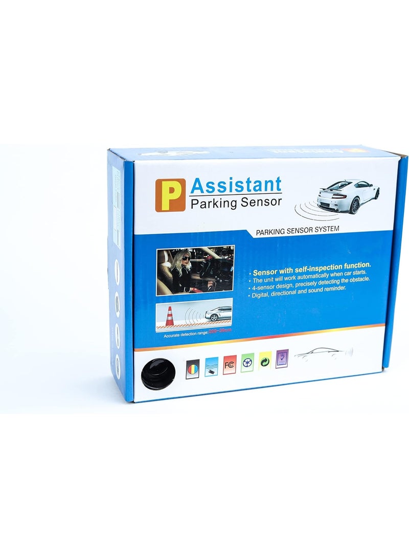 سي جي اس مستشعر ركن السيارة مع شاشة LCD للرؤية الخلفية وتنبيه صوتي - واقي جانبي تلقائي، أسود - Image 1