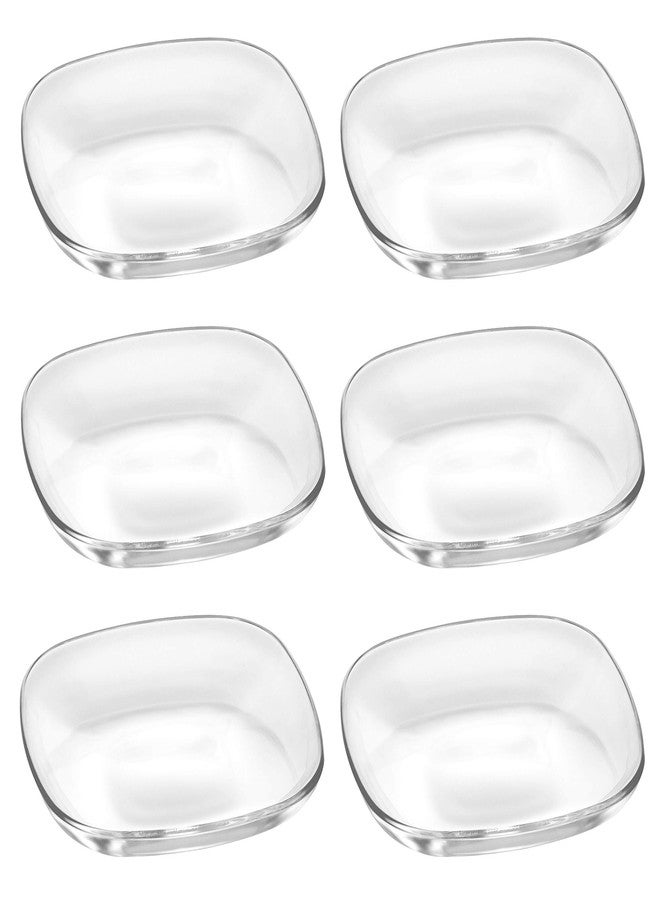 Barski بارسكي - أوروبي - زجاج - طبق سلطة - حلوى - مربع - مصمم فنياً - 7" قطر - مجموعة من 6 - صنع في أوروبا - Image 1