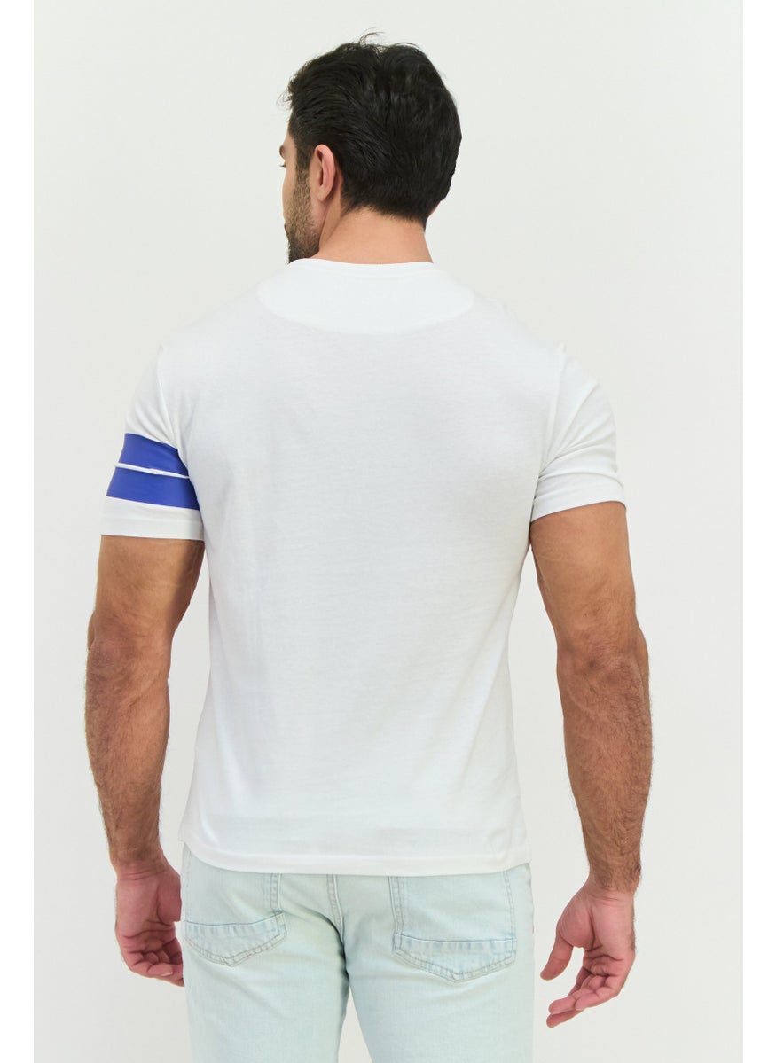 GAS Men Crew Neck Short Sleeves Graphic Print T-Shirt, White  - Image 3