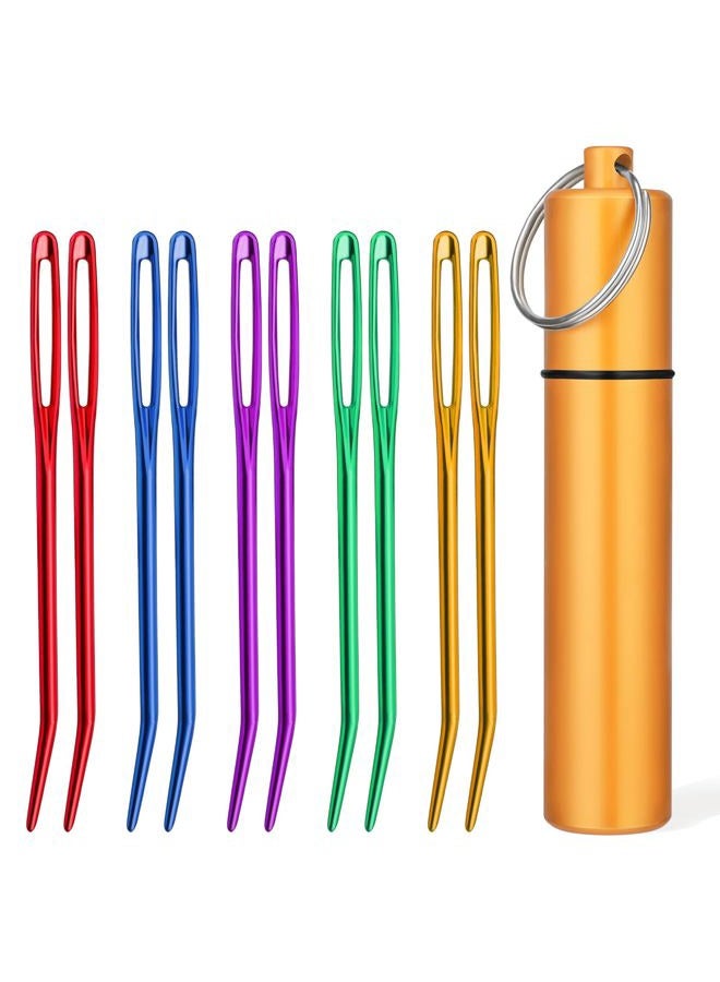 UOOU 10Pcs Yarn Needles, Darning Tapestry Needles, Large Eye Weaving Needle, Yarn Needle for Crocheting with Aluminum Storage Knitting Crochet Accessories - Image 1
