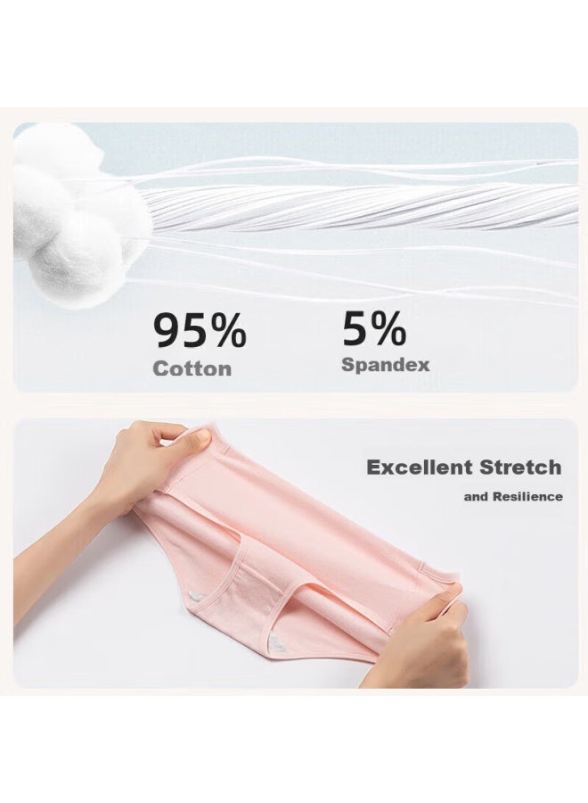 Urban Beauty دوشيليرين ملابس داخلية نسائية، قطن نقي، مريحة، بسيطة، شورتات متوسطة الارتفاع، ملابس داخلية للسيدات، 4 قطع، Zk0A13 - Image 5