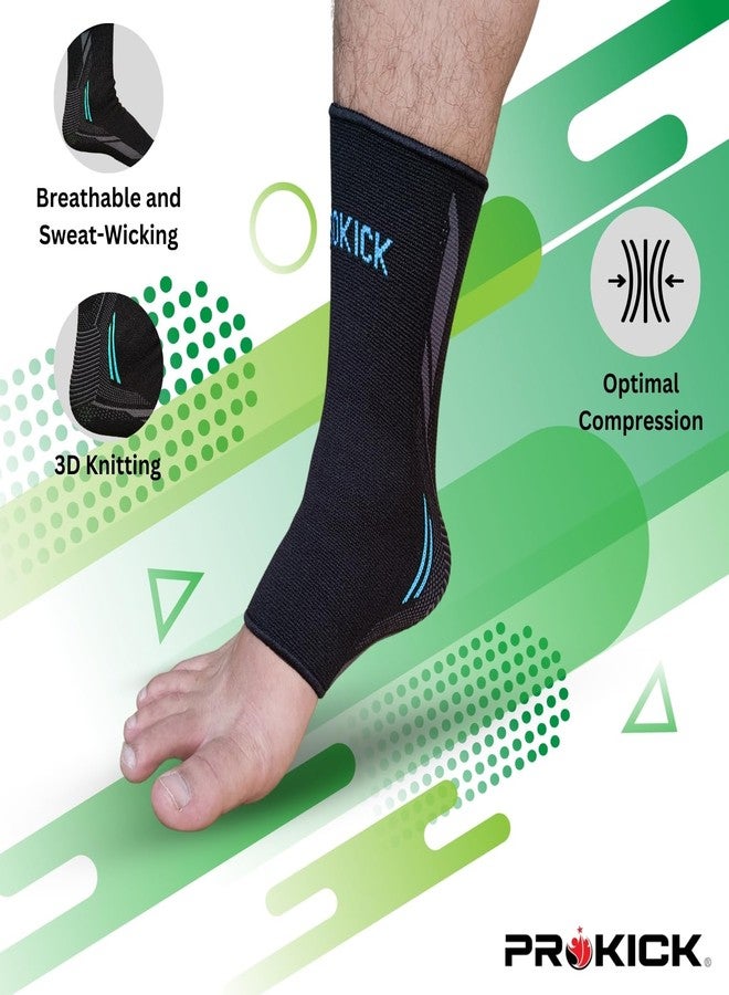 Prokick FlexiGrip Ankle Support| Ankle Support for Gym|Ankle Support for Men Women Workout|Ankle Support for Tennis, Volleyball, Cricket|1 Pair|Black/Blue - Medium - Image 3