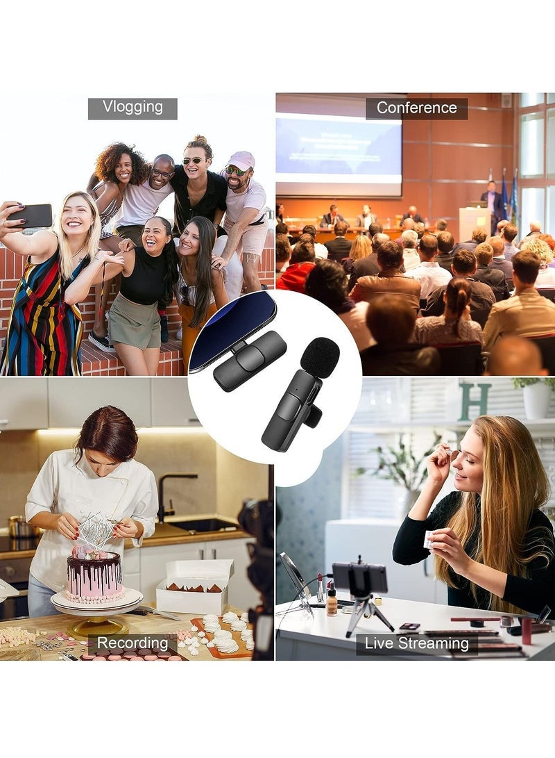 Gravity Wireless Lavalier Microphone for Type-C Phone- Plug-Play Wireless Mic with 2 Microphone for USB-C Android Phone Video Recording- Interview- Vlog- Auto Sync and Noise Reduction- 2.4G - Image 3