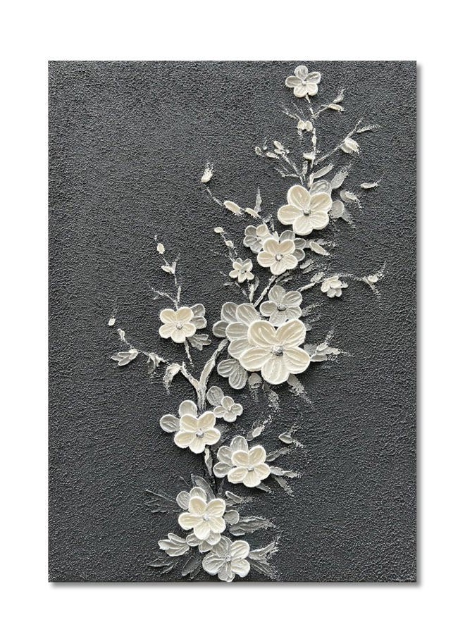 Diathou Art 36x24 inch Hand-Painted White Flower Tree Art Oil Painting Modern Abstract Home Wall Decoration Art - Image 1