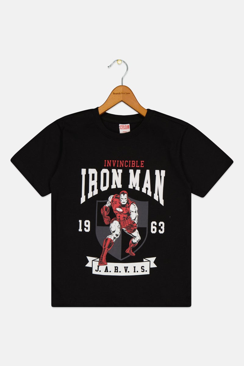 MARVEL Kids Boy Graphic Print Short Sleeve T-Shirt, Black - Image 2