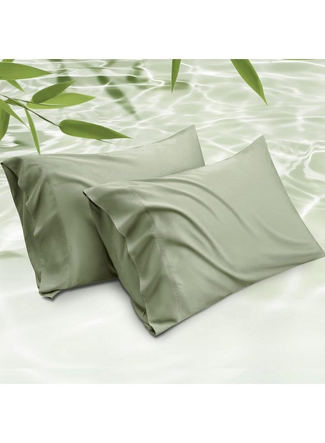 Mush Bamboo Pillow Cover Set of 2 | 400 TC | 100% Bamboo Pillow Cover for Hair and Skin | Breathable, Silky Soft & Envelope Pillowcases for Hot Sleepers & Night Sweats | 17"x27" (Forest Shadow, King) - Image 1