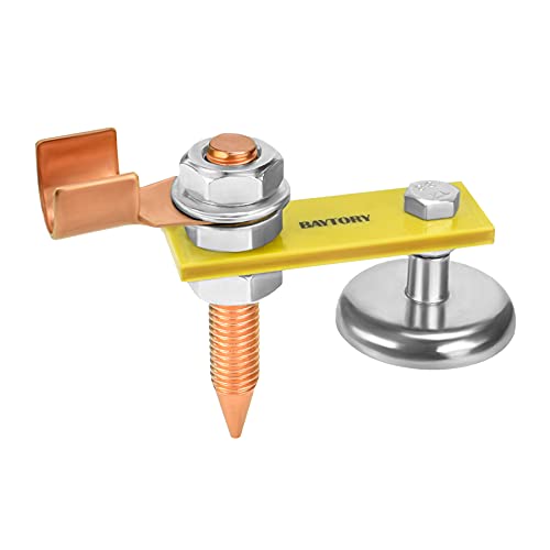 BAYTORY Upgrade Magnetic Welding Support Ground Clamp Tools, Welding Magnet Head Strong Magnetism Large Suction, Copper Tail Welding Accessories Stability Clamps - Image 1
