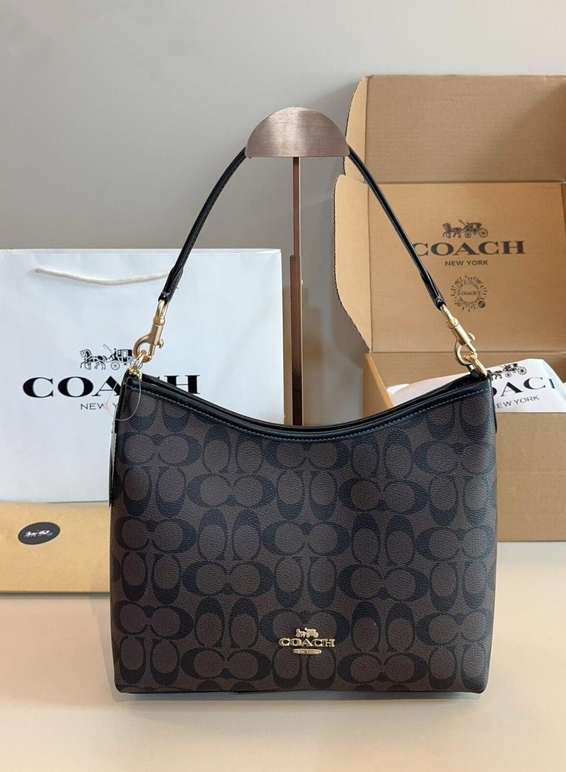 كوتش اوت ليت حقيبة وندير كوتش لوريل 31 باللون البني الداكن، حقيبة كتف بسعة كبيرة، يمكن حملها على كتف واحد أو عبر الجسم - Image 1