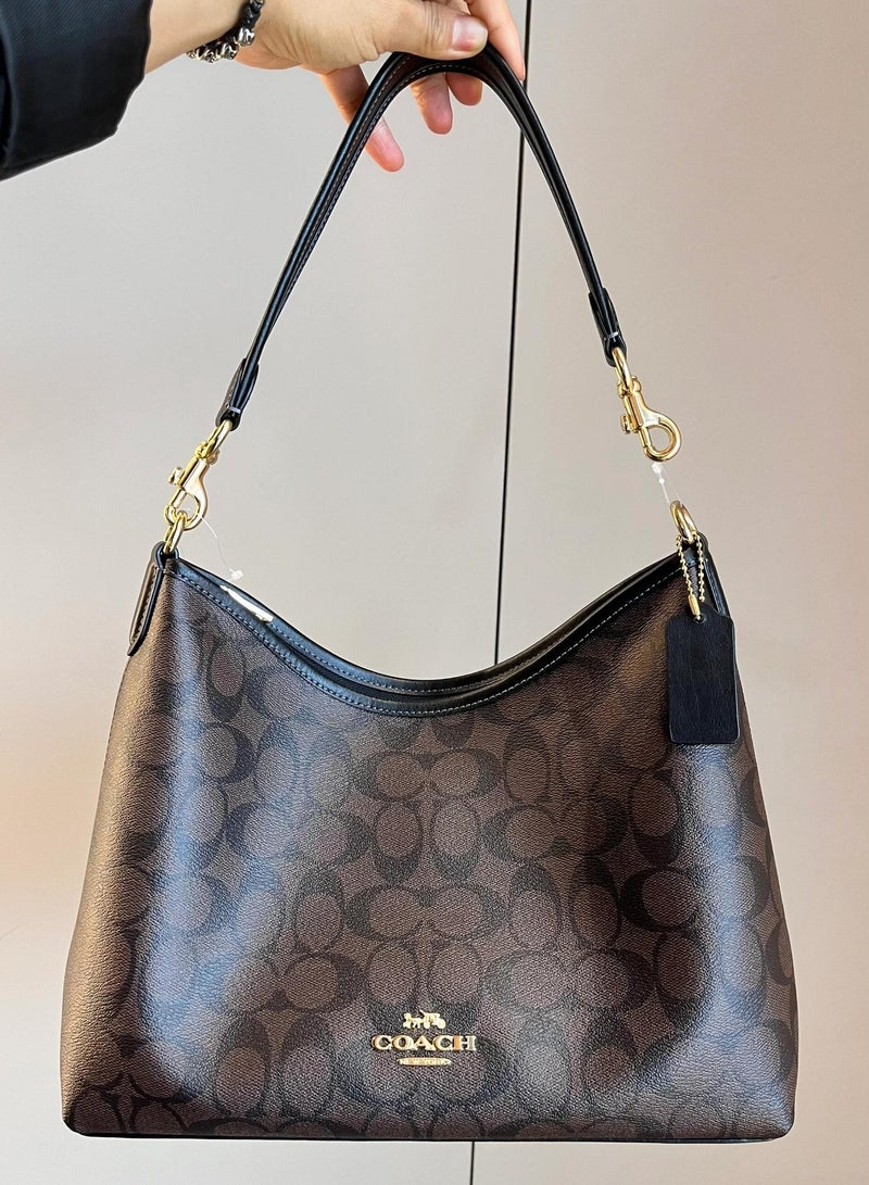 كوتش اوت ليت حقيبة وندير كوتش لوريل 31 باللون البني الداكن، حقيبة كتف بسعة كبيرة، يمكن حملها على كتف واحد أو عبر الجسم - Image 5