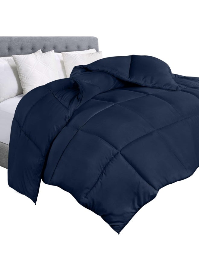 Utopia Bedding Comforter Duvet Insert - Quilted Comforter with Corner Tabs - Box Stitched Down Alternative Comforter (Queen, Navy) - Image 1