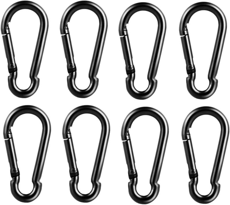 DELSWIN 8 Pcs Carabiner Clip Spring Snap Hook - M5 1.97 Inch Heavy Duty Snap Hooks Quick Link for Hiking Camping Fishing Swing Hammock, 200lbs Capacity - Image 1