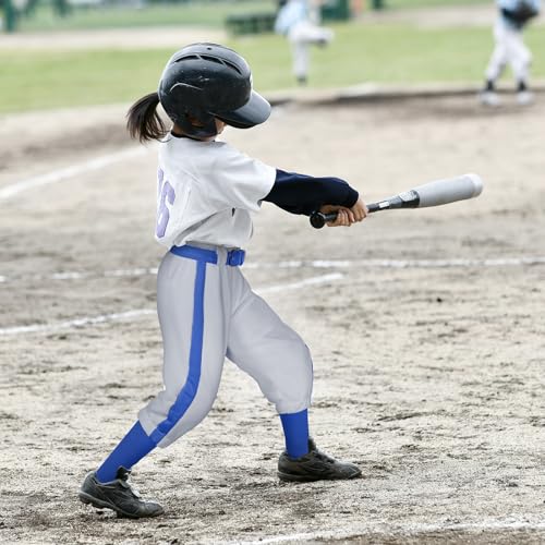 Cozypower 3 Pcs Baseball Pants Combo Set Men Youth Boy and Girls Softball Pants with Socks and BeltsBlue Gray1012 YearsKid - Image 3