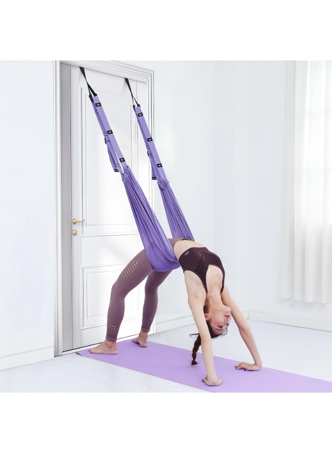 كيلا حزام تمديد اليوجا، حزام تمديد اليوجا المساعد لثني الساق والخصر والظهر، إصدار مطور مع مرساة باب وحبل مقاومة وحزام تمديد ومدرب انقلاب للرقص والبيلاتس واليوجا الجوية واللياقة البدنية - Image 1