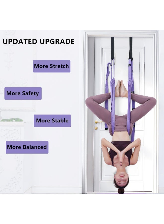 كيلا حزام تمديد اليوجا، حزام تمديد اليوجا المساعد لثني الساق والخصر والظهر، إصدار مطور مع مرساة باب وحبل مقاومة وحزام تمديد ومدرب انقلاب للرقص والبيلاتس واليوجا الجوية واللياقة البدنية - Image 2