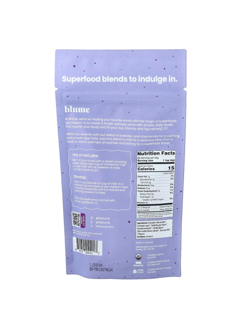 Blume Superfood Latte, Blue Lavender, Caffeine Free, 3.5 oz (100 g) - Image 2
