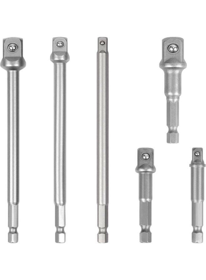 NIBEMINENT 6-Piece Impact Grade Socket Adapter Silver  - Image 1