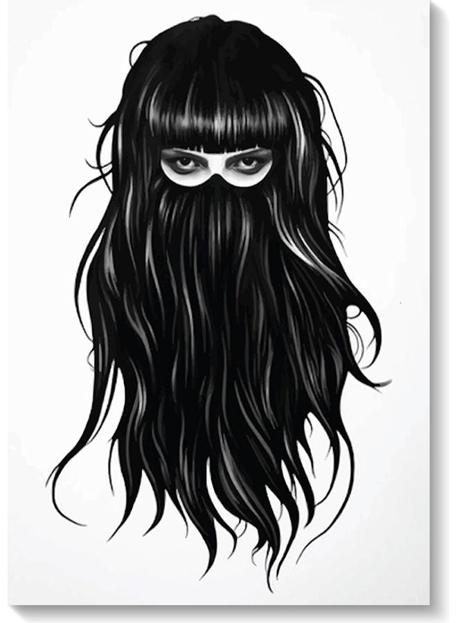 RYN Woman Long Hair Themed Wall Art Painting Multicolour 40x60cm - Image 2