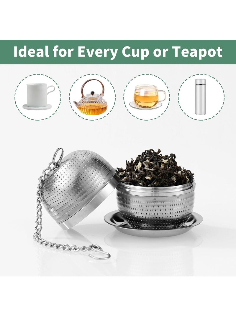 Pack of 2 Tea Strainers for Loose Tea Tea Infuser for Loose Tea Tea Strainer Stainless Steel Exquisite Tea Brewer Strainer Ball Can Be Used for Teapot Tea Cup Kitchen Cooking  - Image 2