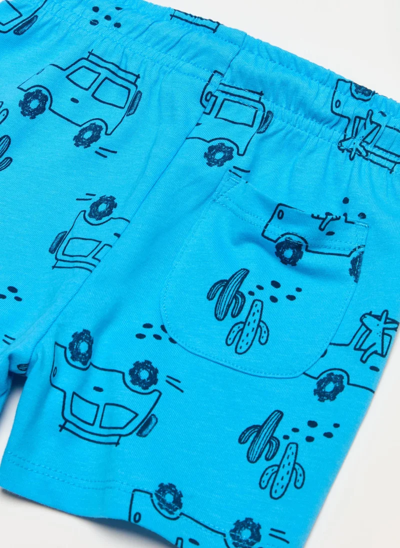Ovs Shorts With Drawstring And Print