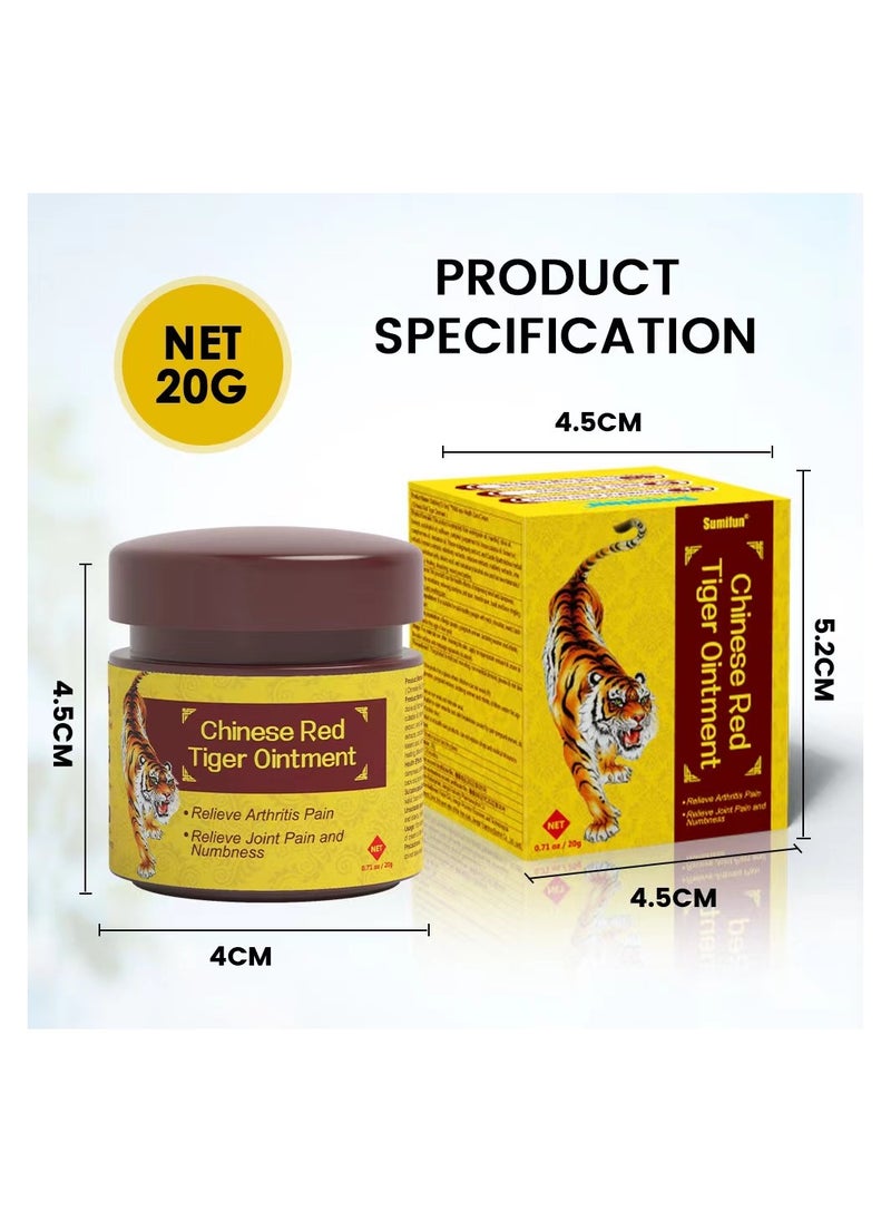 Sumifun - Sumifun Chinese Red Tiger Ointment 20g Herbal Plaster For Quick Pain Relief Promoting Blood Flow Non-Irritating Professional For Neck Elbow Shoulder Joint And Knee Pains - Image 1