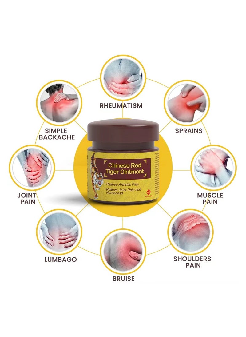Sumifun - Sumifun Chinese Red Tiger Ointment 20g Herbal Plaster For Quick Pain Relief Promoting Blood Flow Non-Irritating Professional For Neck Elbow Shoulder Joint And Knee Pains - Image 1