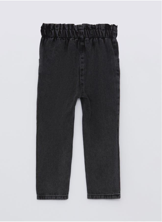 LC WAIKIKI Paperbag Fit Elastic Waist Baby Girl Jean Trousers  - Image 2