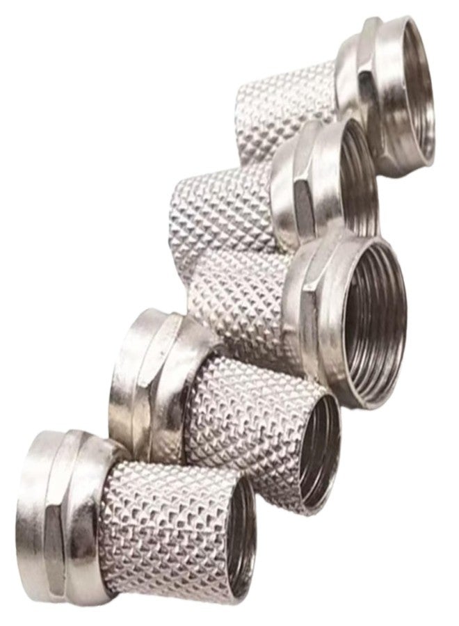 EZYUMM 5-Pack RG6 F-Type Twist-On Coaxial Connector - Image 1