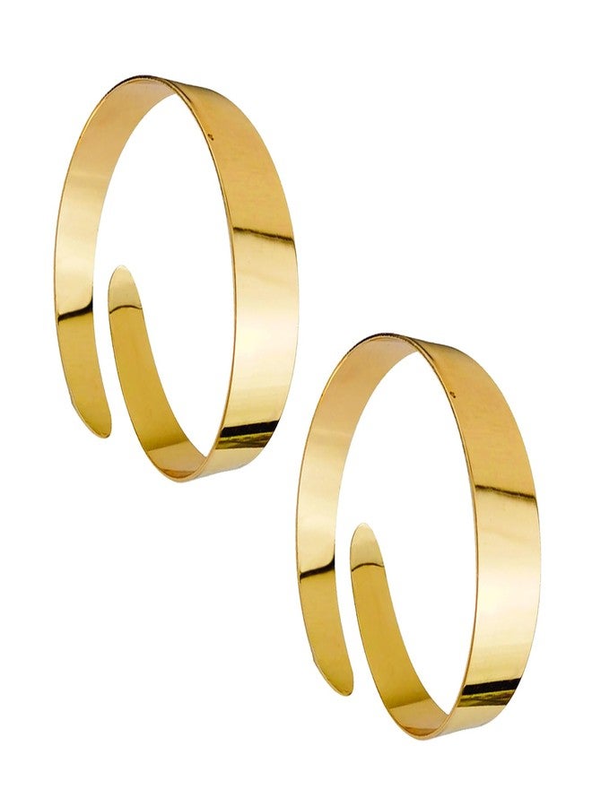 ZMANYIJEW 2Pcs Upper Arm Bracelet Cuff Bangle Chunky Gold Bangles Bracelets Minimalist Gold Metal Coil Arm Cuff Bracelets for Women Irregular Wave Chunky Cuffs Bangle Armband Statement Party Jewelry (gold-4) - Image 1