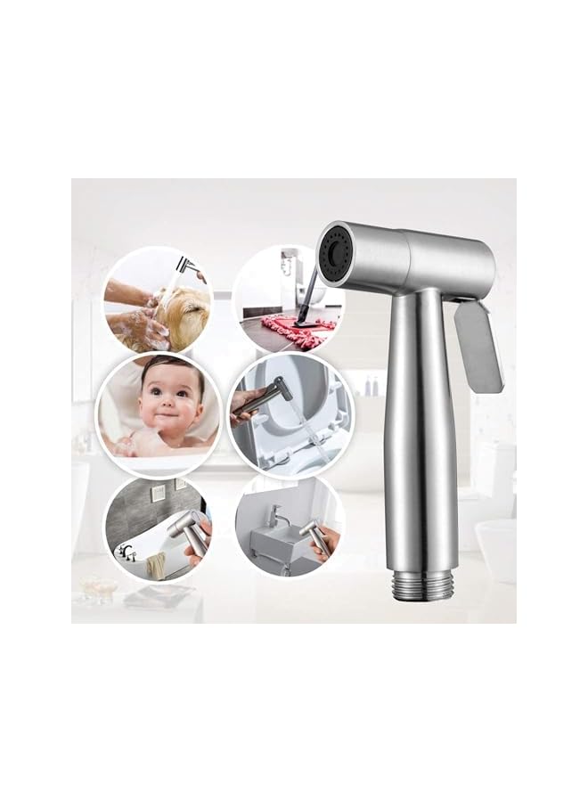 The Bros Premium Chrome Handheld Bidet Sprayer Set - 47" Stainless Steel Hose, Wall-Mounted Shattaf for Toilet, Personal Hygiene & Baby Cloth Diaper Washer - Leak-Proof & Easy to Install - Image 3