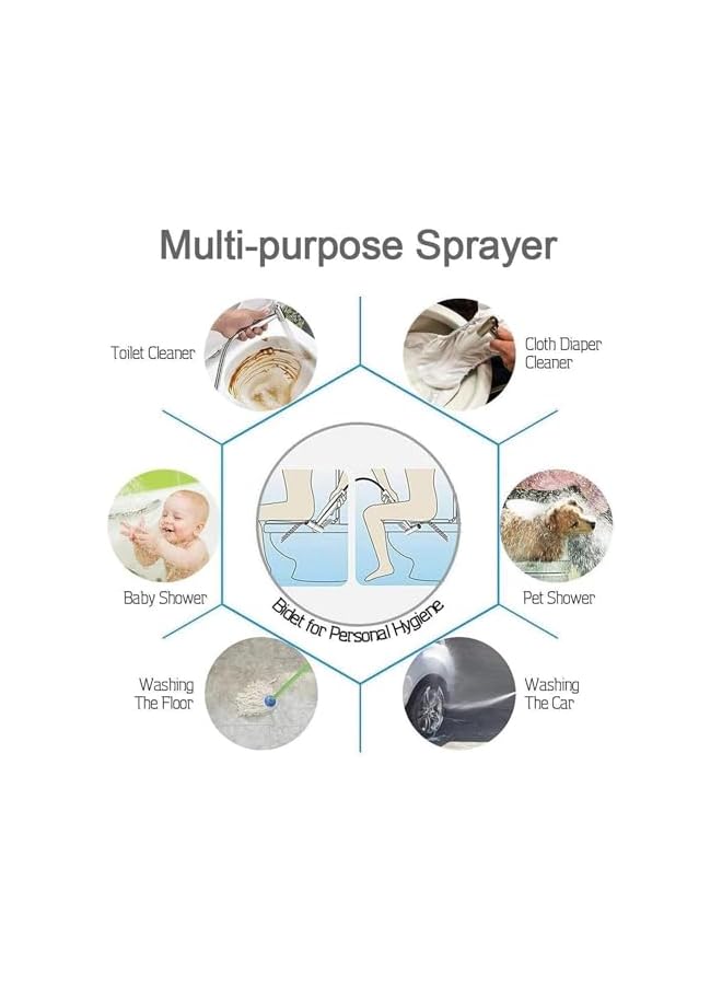 The Bros Premium Chrome Handheld Bidet Sprayer Set - 47" Stainless Steel Hose, Wall-Mounted Shattaf for Toilet, Personal Hygiene & Baby Cloth Diaper Washer - Leak-Proof & Easy to Install - Image 4