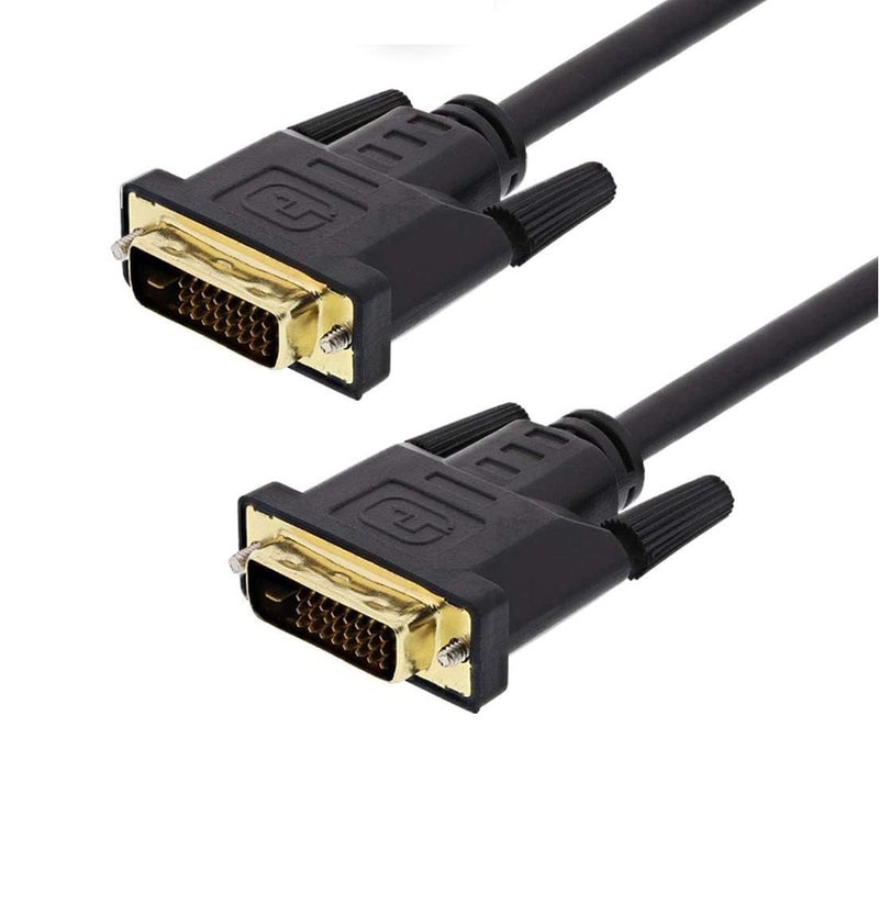 CABLESETC Gold Plated DVI-D 24+1 Pin Male to DVI Male Cable for PC TV LCD Monitor - 1.8m - Image 1