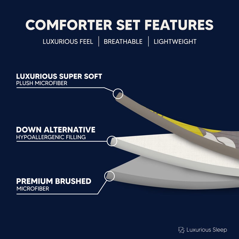 Chic Home - QS1768-AN 3 Piece Woodside Abstract Large Scale Floral Printed with 2 Shams Quilt Set, Queen, Yellow - Image 5