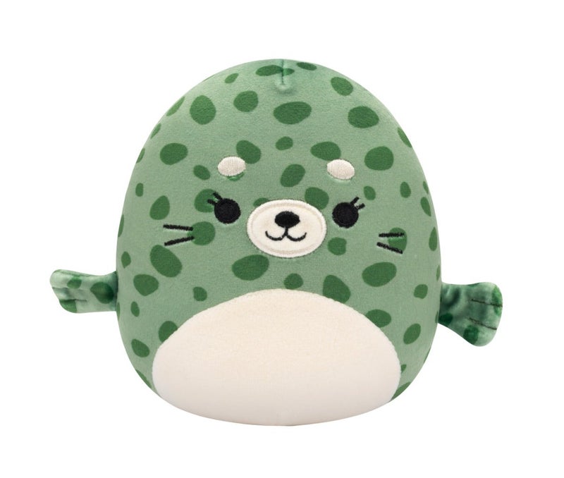 Squishmallows لعبة محشوة صغيرة من الفرو الناعم بلون أخضر داكن بنقوش الفقمة – 20 سم حيوان محشو ناعم قابل للتجميع - Image 1