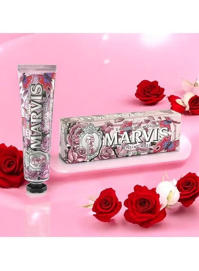 Marvis Garden Collection Kissing Rose Limited Edition Toothpaste 75ml, Sensational Flavored Toothpaste for a Long Lasting Freshness - Image 3