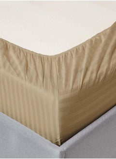 MAXQON Deep Fitted Elastic Bedsheet Set With Pillow Covers, King/Queen/Double/Single Sizes, Color Beige, Depth 30cm  - Image 3