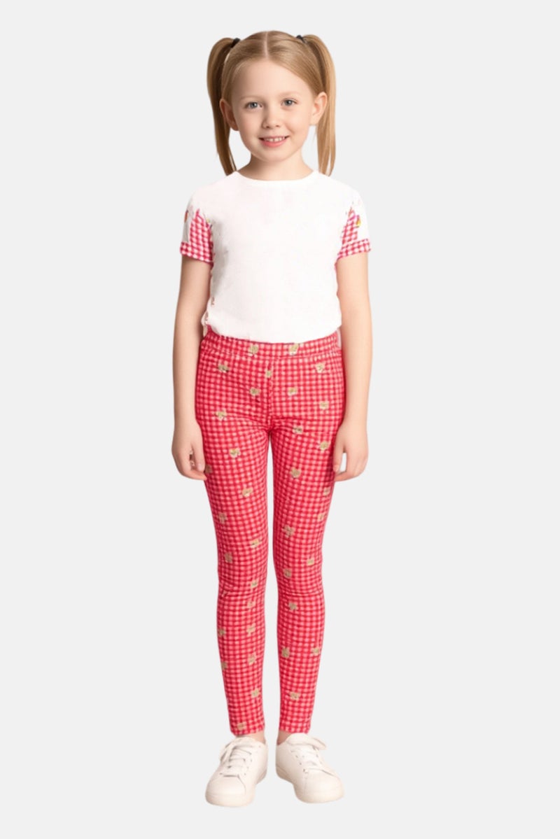 Hamleys سروال ليجنز بنات للأطفال بطبعة شاملة، متعدد الألوان - Image 1