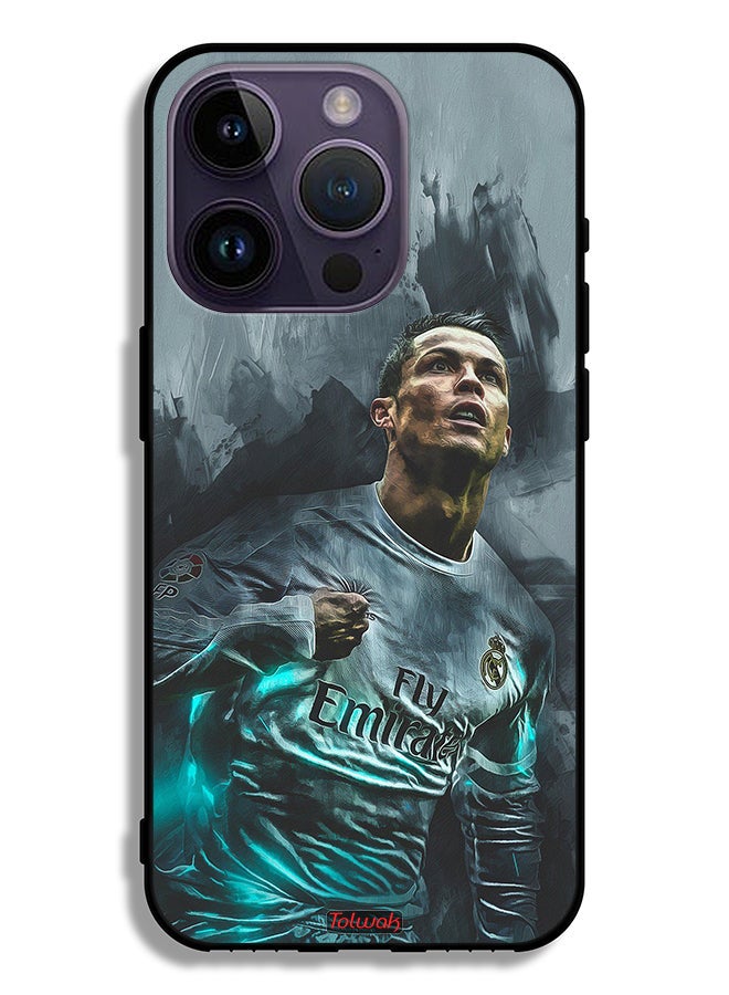 Tolwak Apple iPhone 14 Pro Protective Case Cristiano Ronaldo Art - Image 2