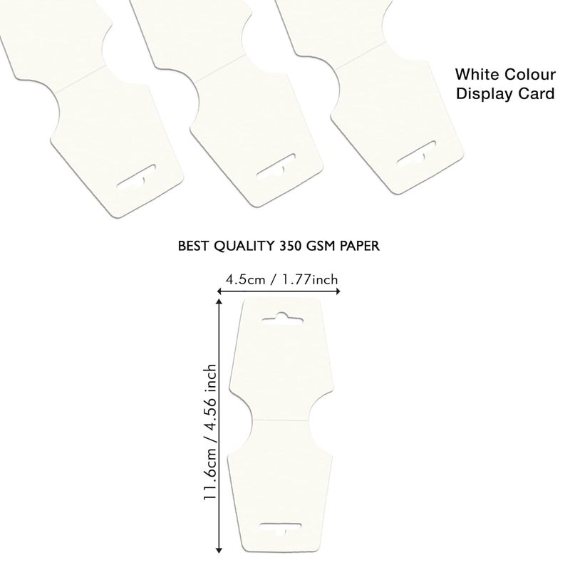 DEEPTAGS Jewellery Display Cards for Bracelet, Earring, Necklace, Jewelry, Hair Tie - White, 200 PCS - Image 2