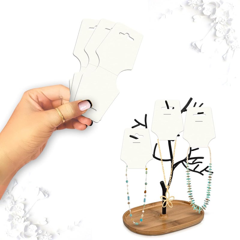 DEEPTAGS Jewellery Display Cards for Bracelet, Earring, Necklace, Jewelry, Hair Tie - White, 200 PCS - Image 3