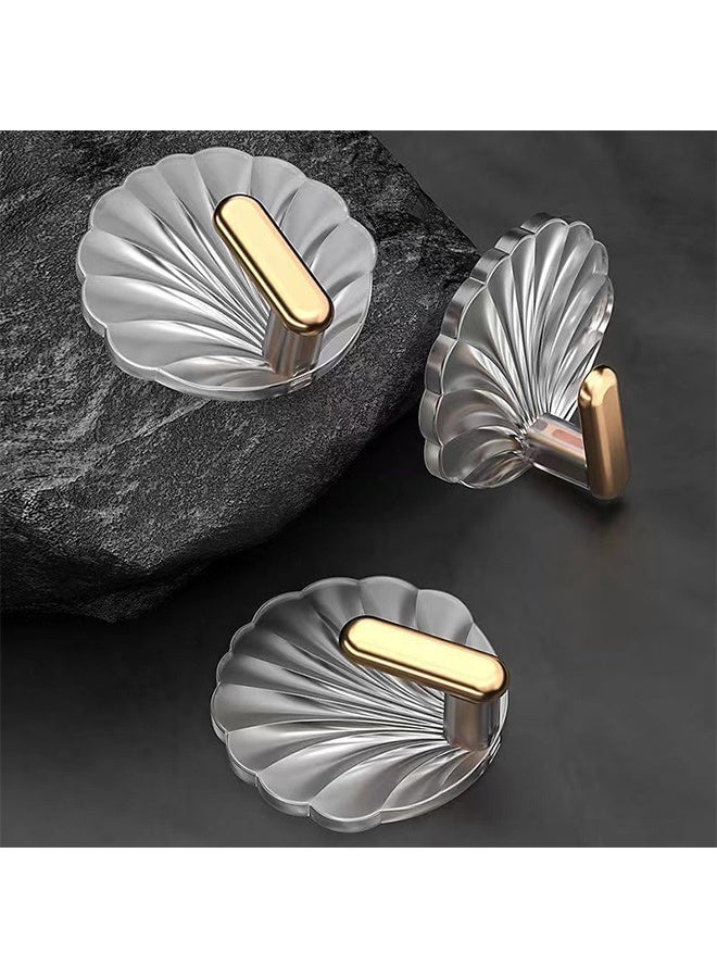 8 قطع خطاف تخزين حائط متعدد الأغراض متعدد الأغراض خطاف تخزين حائط ذهبي مزخرف خطاف حائط لاصق قوي - Image 4