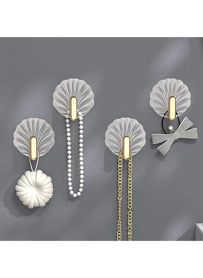 8 قطع خطاف تخزين حائط متعدد الأغراض متعدد الأغراض خطاف تخزين حائط ذهبي مزخرف خطاف حائط لاصق قوي - Image 5