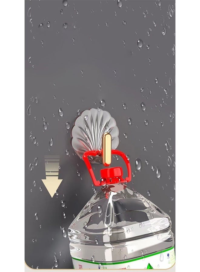 8 قطع خطاف تخزين حائط متعدد الأغراض متعدد الأغراض خطاف تخزين حائط ذهبي مزخرف خطاف حائط لاصق قوي - Image 2