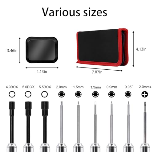 DULIWO 12Pcs Short Handle RC Tool Kit w/Quick Change Hex/Phillips/Flat Nut Drivers & Pliers for 1/18 1/24 Micro Crawler - SCX24, TRX4M, Axial, Traxxas, Losi Mini-T 2.0, FMS(Black) - Image 3